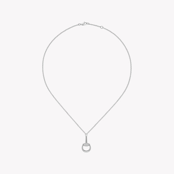 Gucci Horsebit 18ct White Gold Diamond Necklace with Pave 0.195ct | DYBB832321001 by i-watch