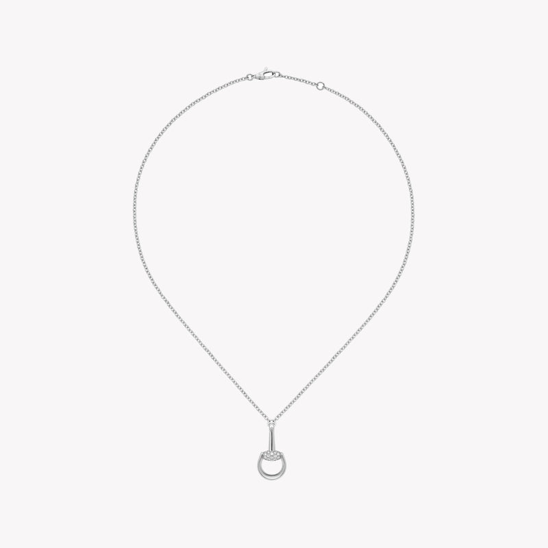 Gucci Horsebit 18ct White Gold Diamond Necklace with Pave 0.195ct | DYBB832321001 by i-watch