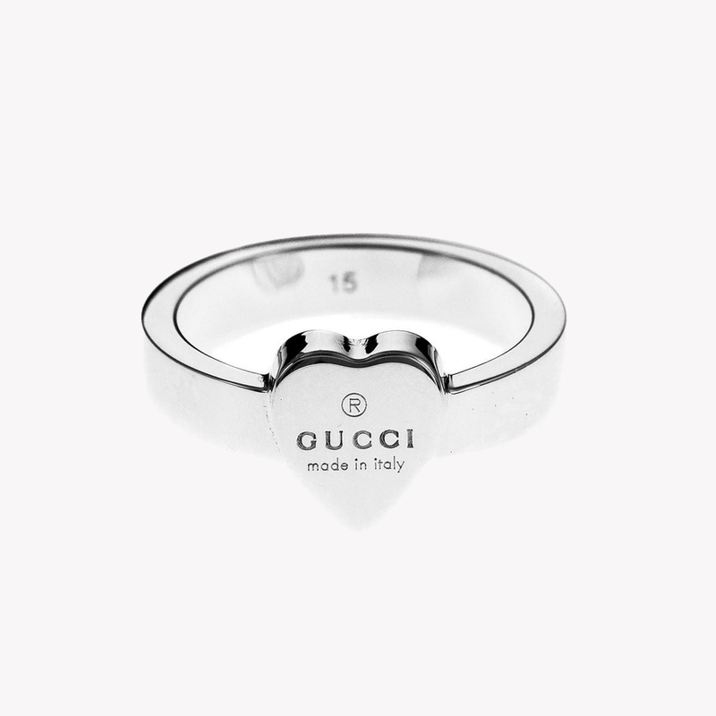 Gucci Sterling Silver Heart Ring with Engraved Design | YBC223867001 by i-watch