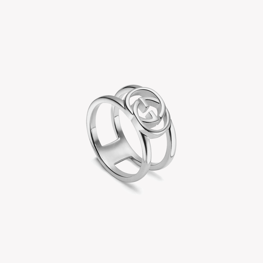 Gucci GG Interlocking Sterling Silver Ring | Size 17 | YBC295716001