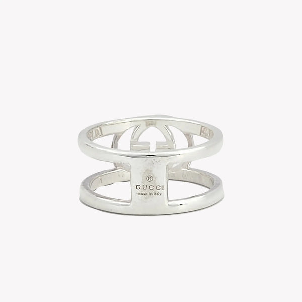 Gucci GG Interlocking Sterling Silver Ring | Size 17 | YBC295716001 by i-watch