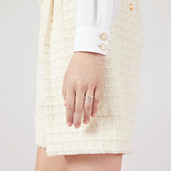 Gucci GG Interlocking Sterling Silver Ring | Size 17 | YBC295716001 by i-watch