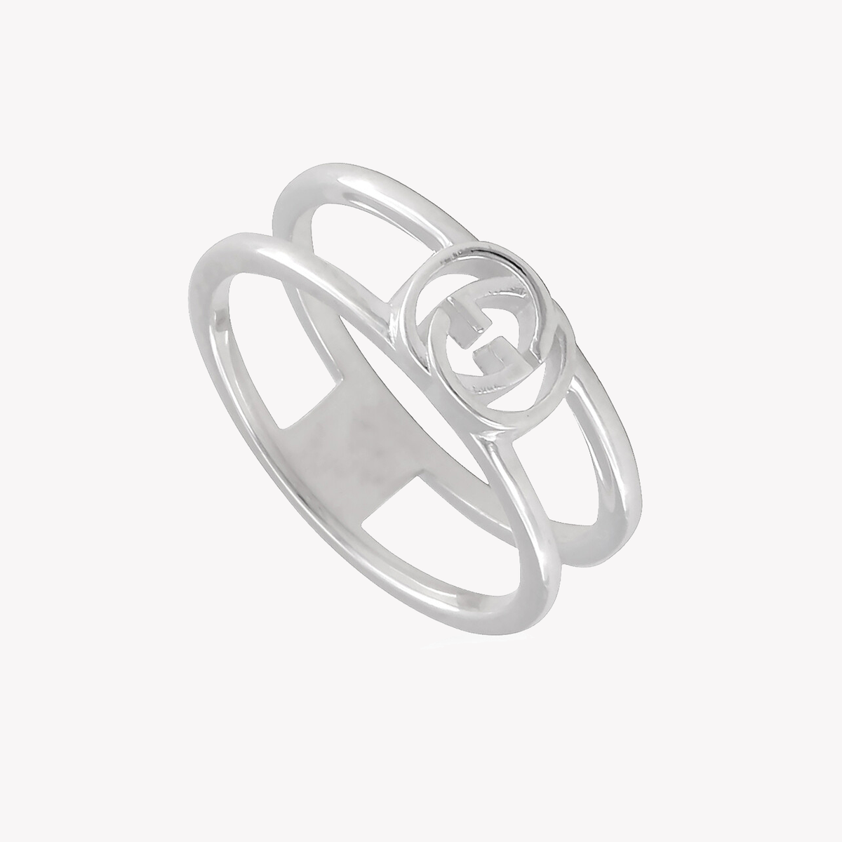 Gucci Ladies Sterling Silver Interlocking G 6mm Ring | YBC298036001