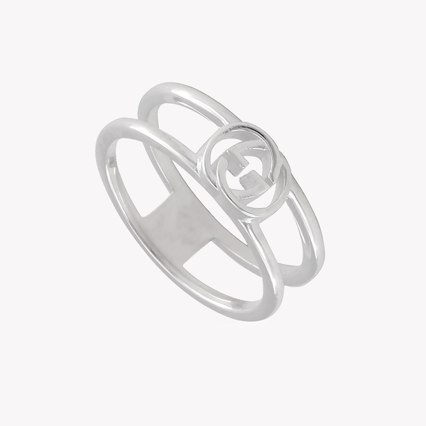 Gucci Ladies Sterling Silver Interlocking G 6mm Ring | YBC298036001 by i-watch