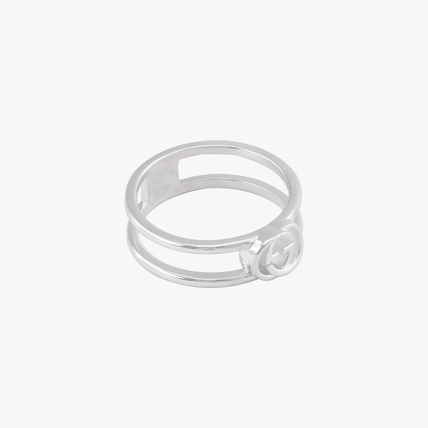 Gucci Ladies Sterling Silver Interlocking G 6mm Ring | YBC298036001 by i-watch