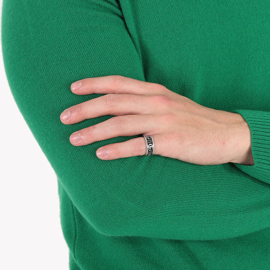 Aged Sterling Silver GG Marmont Ring with Pink Gold Finish | YBC551899001