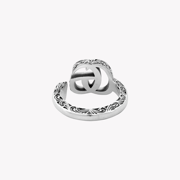 Gucci Aged Silver Double G Marmont Ring | YBC627760001 by i-watch