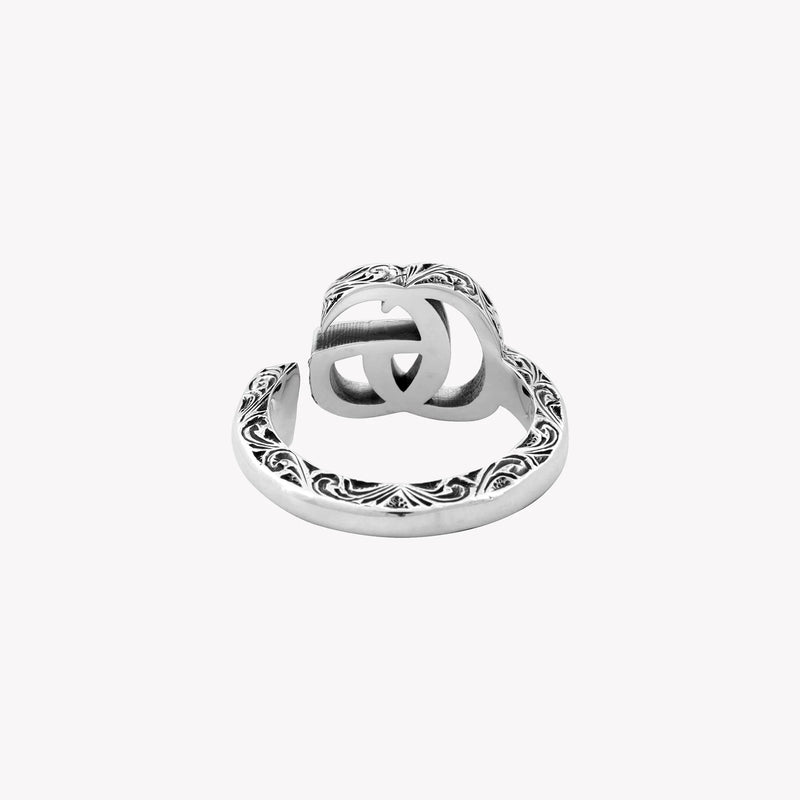 Gucci Aged Silver Double G Marmont Ring | YBC627760001 by i-watch
