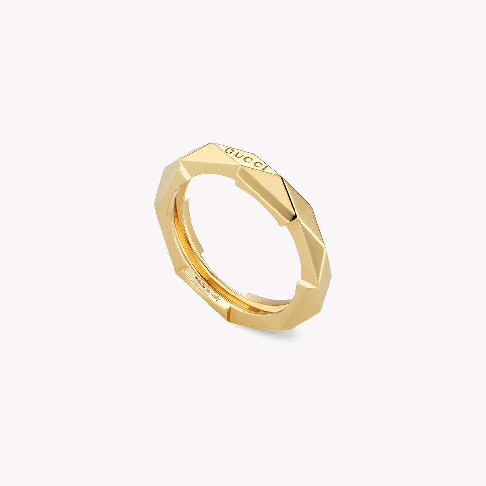 Link to Love Studded Ring in Yellow Gold – 4mm YBC662177001 by i-watch