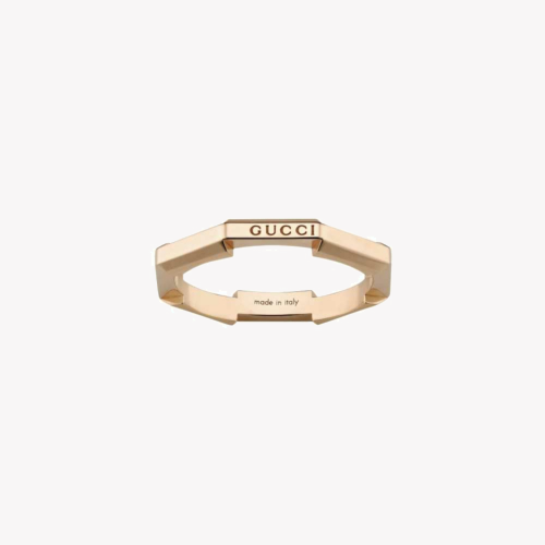 Gucci Link to Love Mirrored Ring in 18kt Rose Gold | Size 17 US YBC662194002