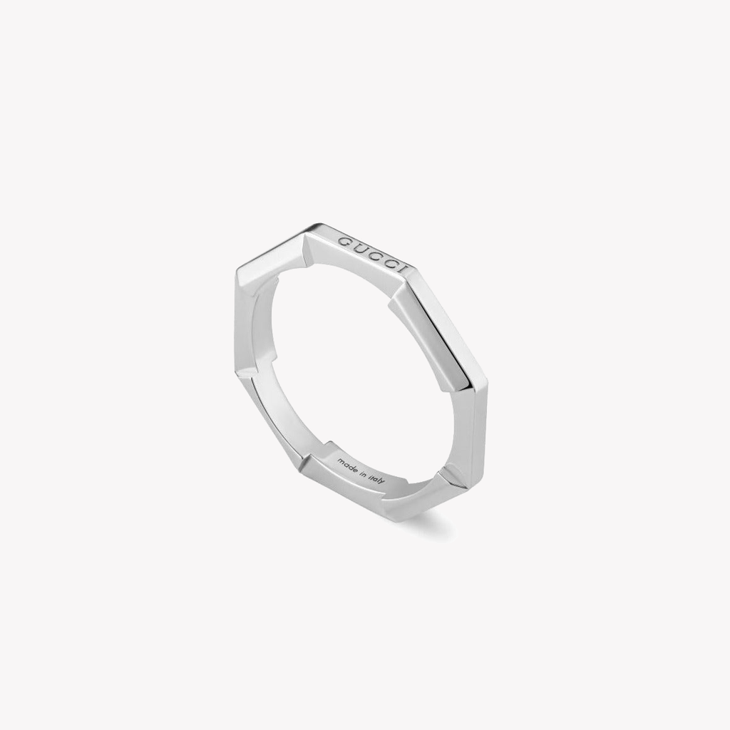 Gucci Link to Love 18ct White Gold 3mm Ring | YBC662194003