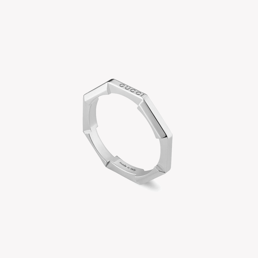 Gucci Link to Love 18ct White Gold 3mm Ring | YBC662194003