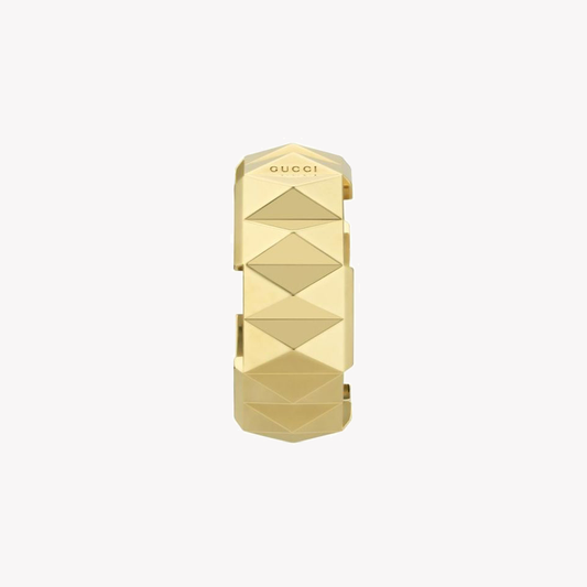 Gucci Link to Love Studded Yellow Gold Ring 9mm | YBC702379001