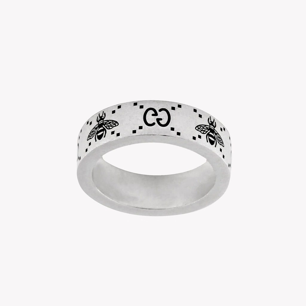 Sterling Silver GG & Bee Engraved Ring | YBC728389001