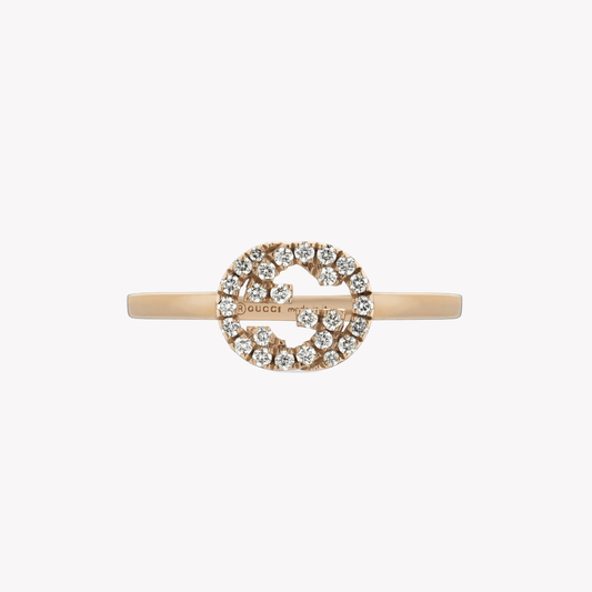 Gucci Interlocking G Diamond Ring in Rose Gold | YBC729412001