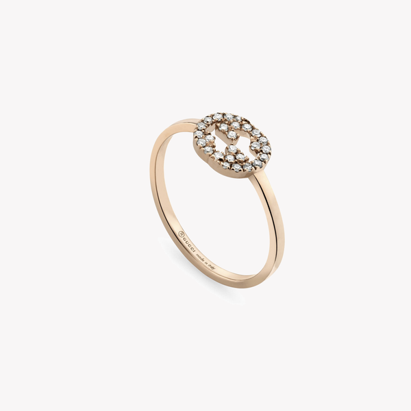 Gucci Interlocking G Diamond Ring in Rose Gold | YBC729412001 by i-watch