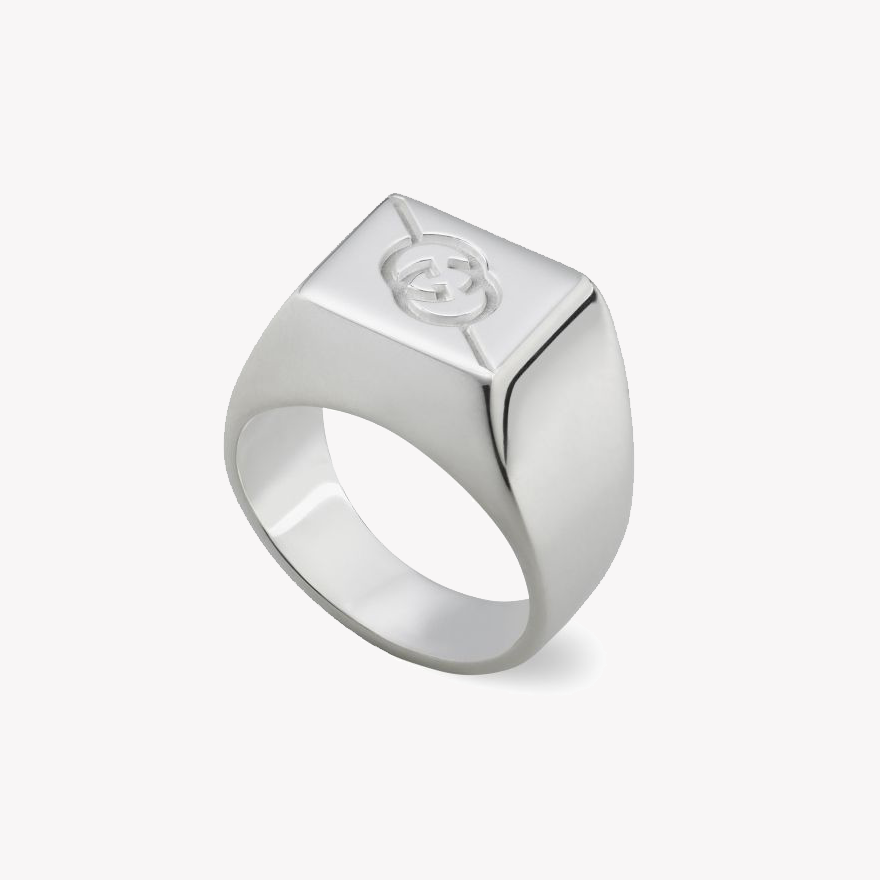 Gucci Tag Interlocking G Sterling Silver Ring 19mm | YBC774046001 by i-watch