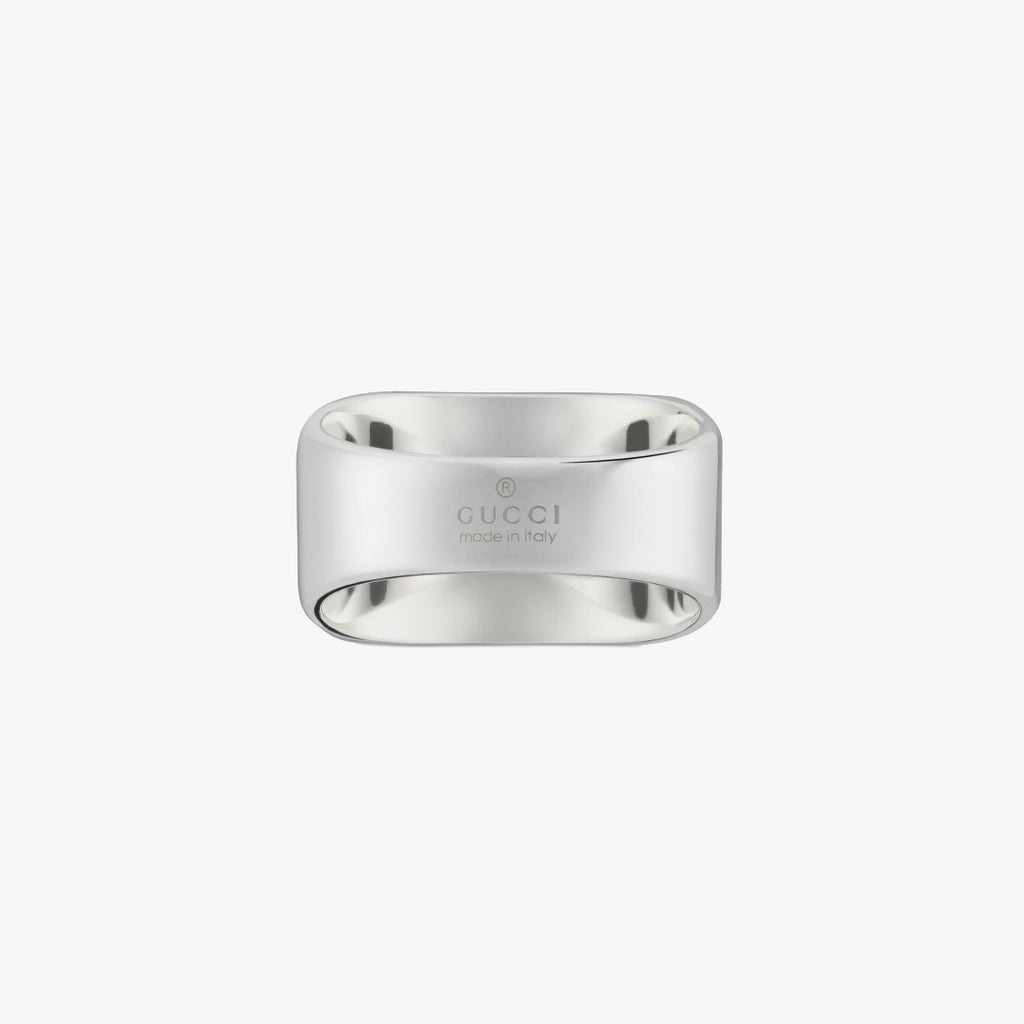 Gucci Tag Interlocking G Sterling Silver Ring 19mm | YBC774046001