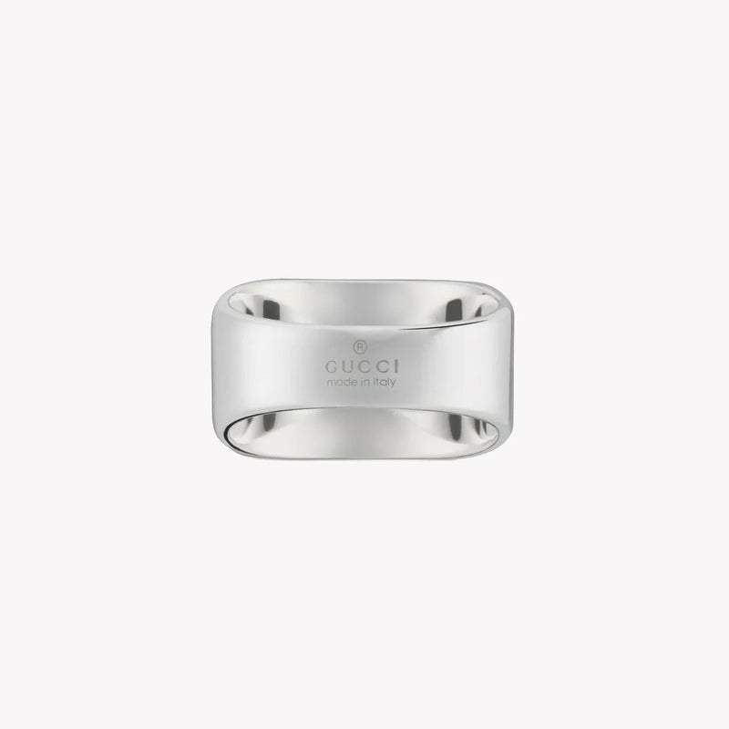 Gucci Tag Interlocking G Sterling Silver Ring 19mm | YBC774046001 by i-watch