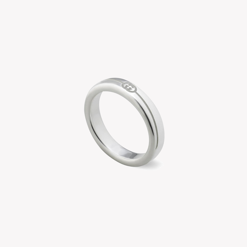 Gucci Tag Sterling Silver Logo Ring 4mm | YBC774049001 by i-watch