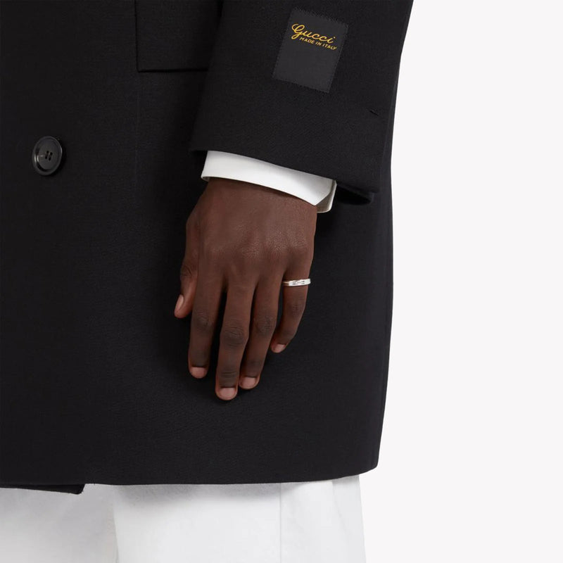 Gucci Tag Sterling Silver Logo Ring 4mm | YBC774049001 by i-watch