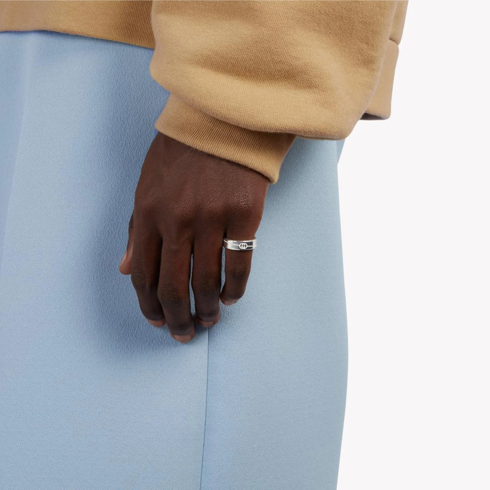 Gucci Tag Diagonal Interlocking G Ring in Gold | YBC774052001 by i-watch