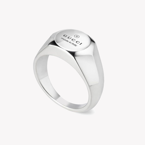 Gucci Trademark 10mm Thin Sterling Silver Ring | YBC779162001 by i-watch