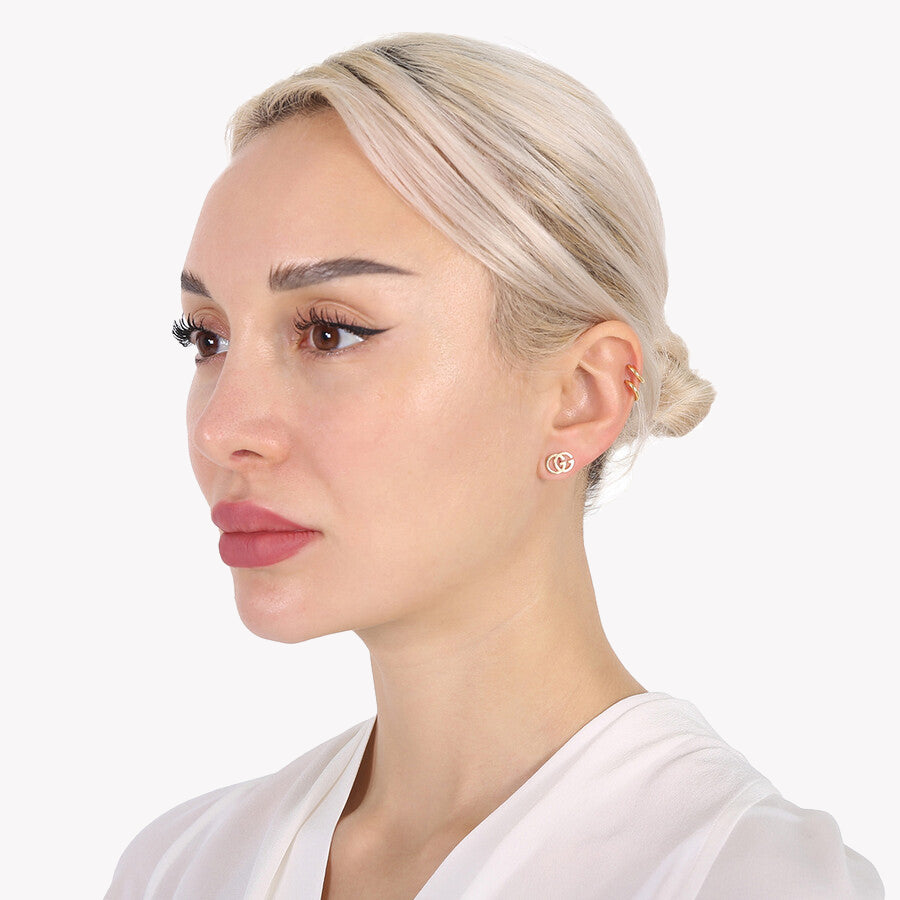 Icon GG Tissue Stud Earrings in Gold | YBD094074002