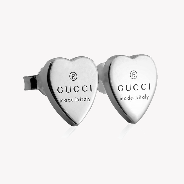 Heart Earrings with Gucci Trademark in Sterling Silver | YBD223990001 by i-watch