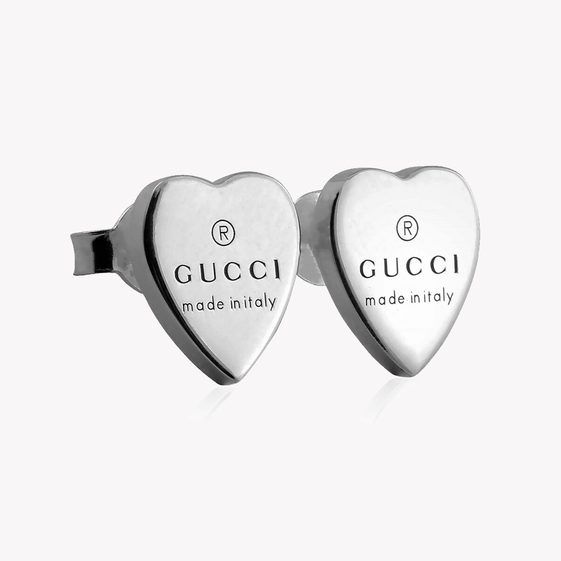 Heart Earrings with Gucci Trademark in Sterling Silver | YBD223990001 by i-watch