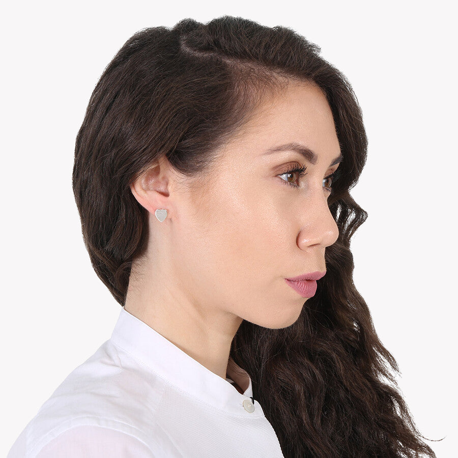 Heart Earrings with Gucci Trademark in Sterling Silver | YBD223990001