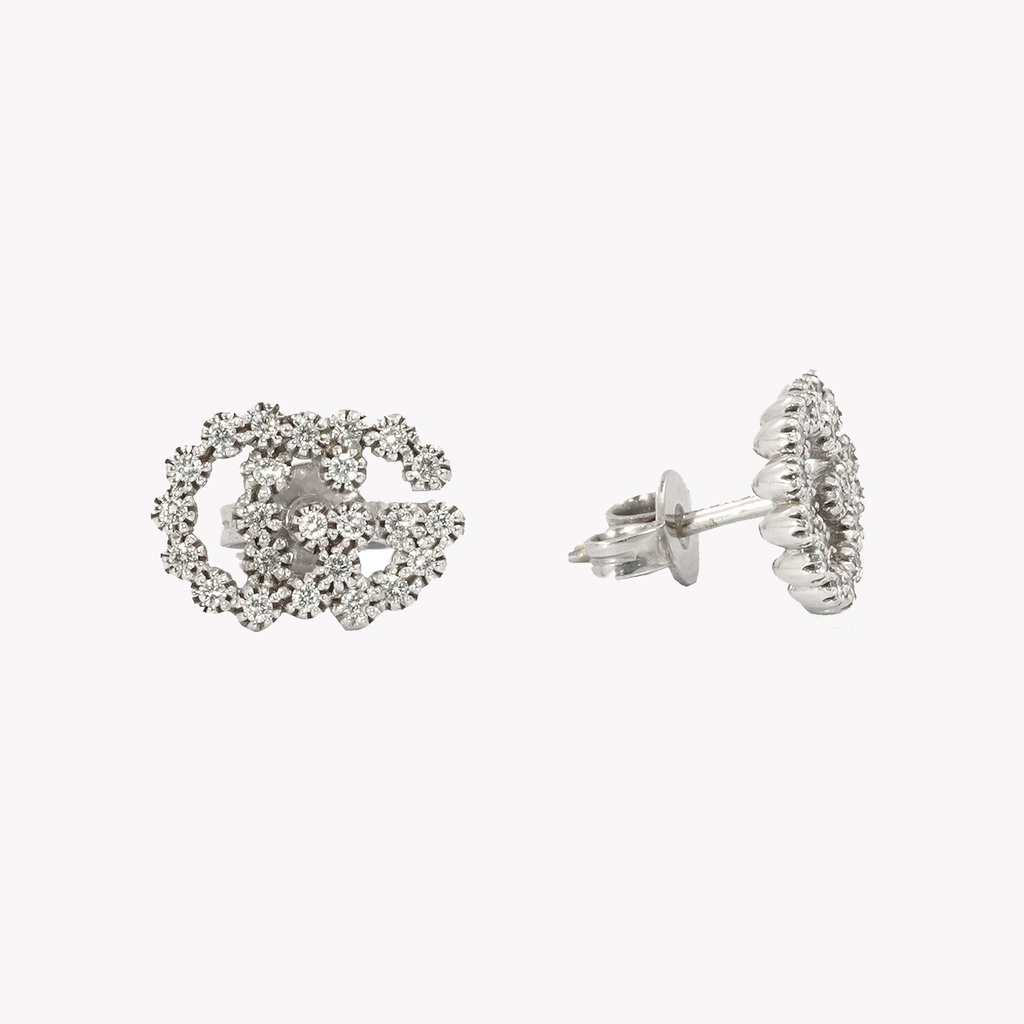 Gucci GG Gold and Diamond Earrings | Luxury Designer Jewelry YBD481676003