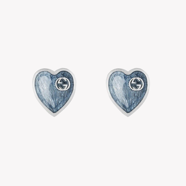 Interlocking G Light Blue Heart Earrings | YBD645547002 by i-watch