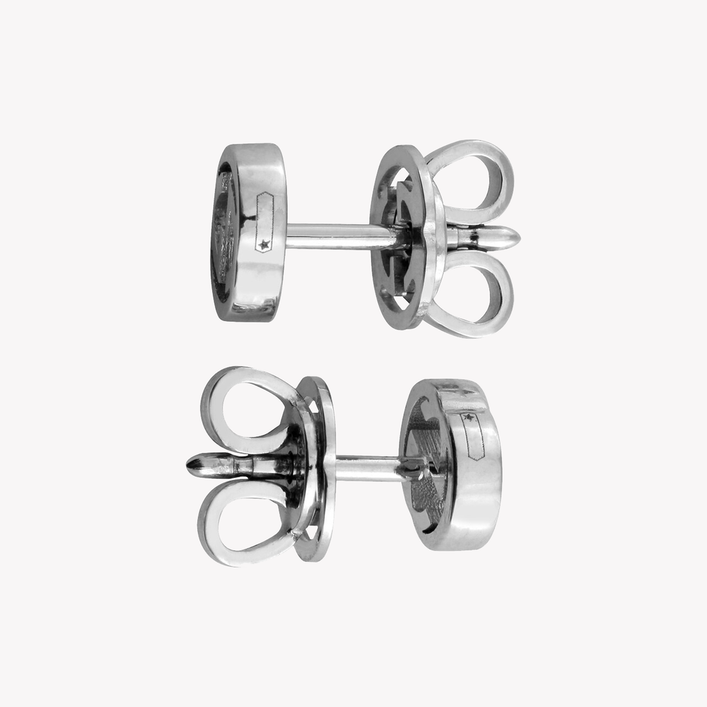 Interlocking G 18ct White Gold Stud Earrings | YBD662111002 by i-watch