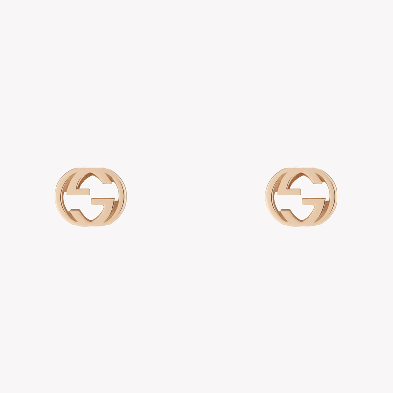 Gucci Interlocking 18K Rose Gold Stud Earrings | YBD748543001 by i-watch