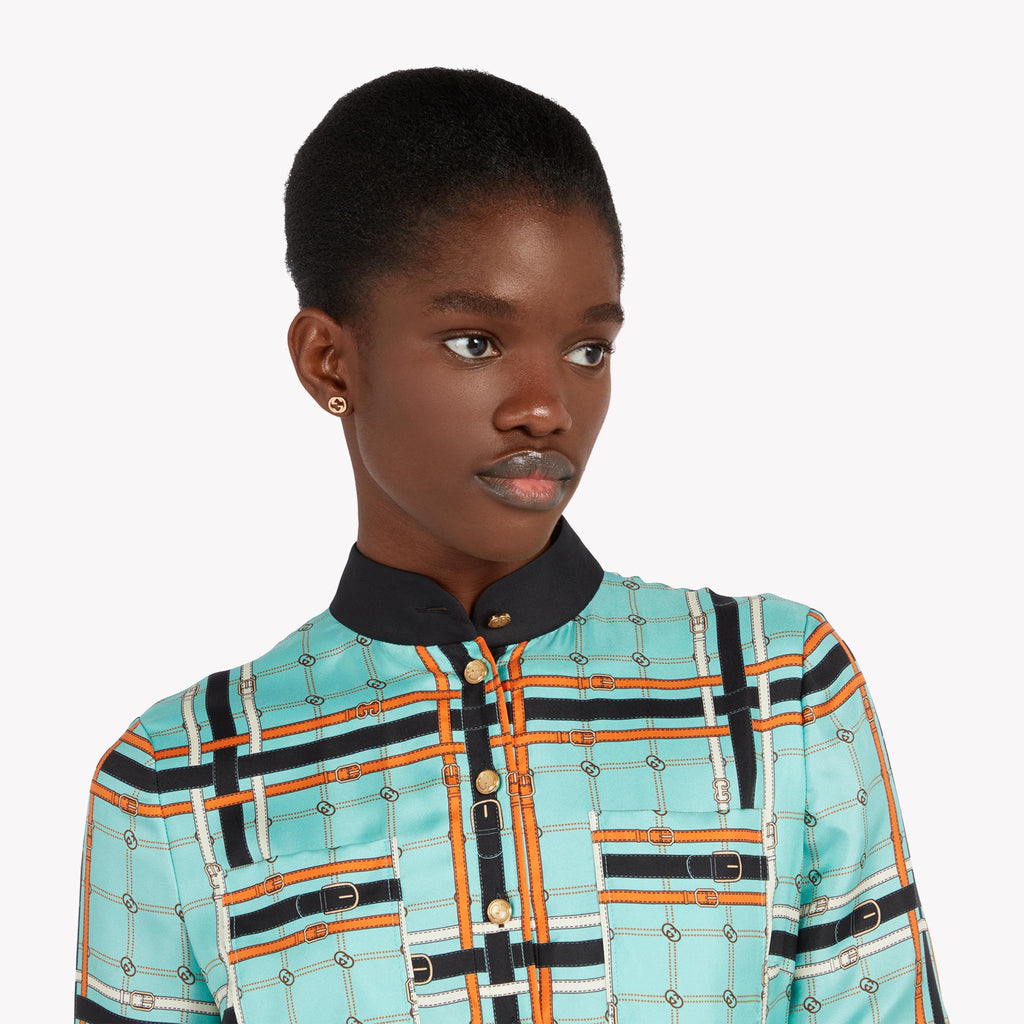 Gucci Interlocking 18K Rose Gold Stud Earrings | YBD748543001