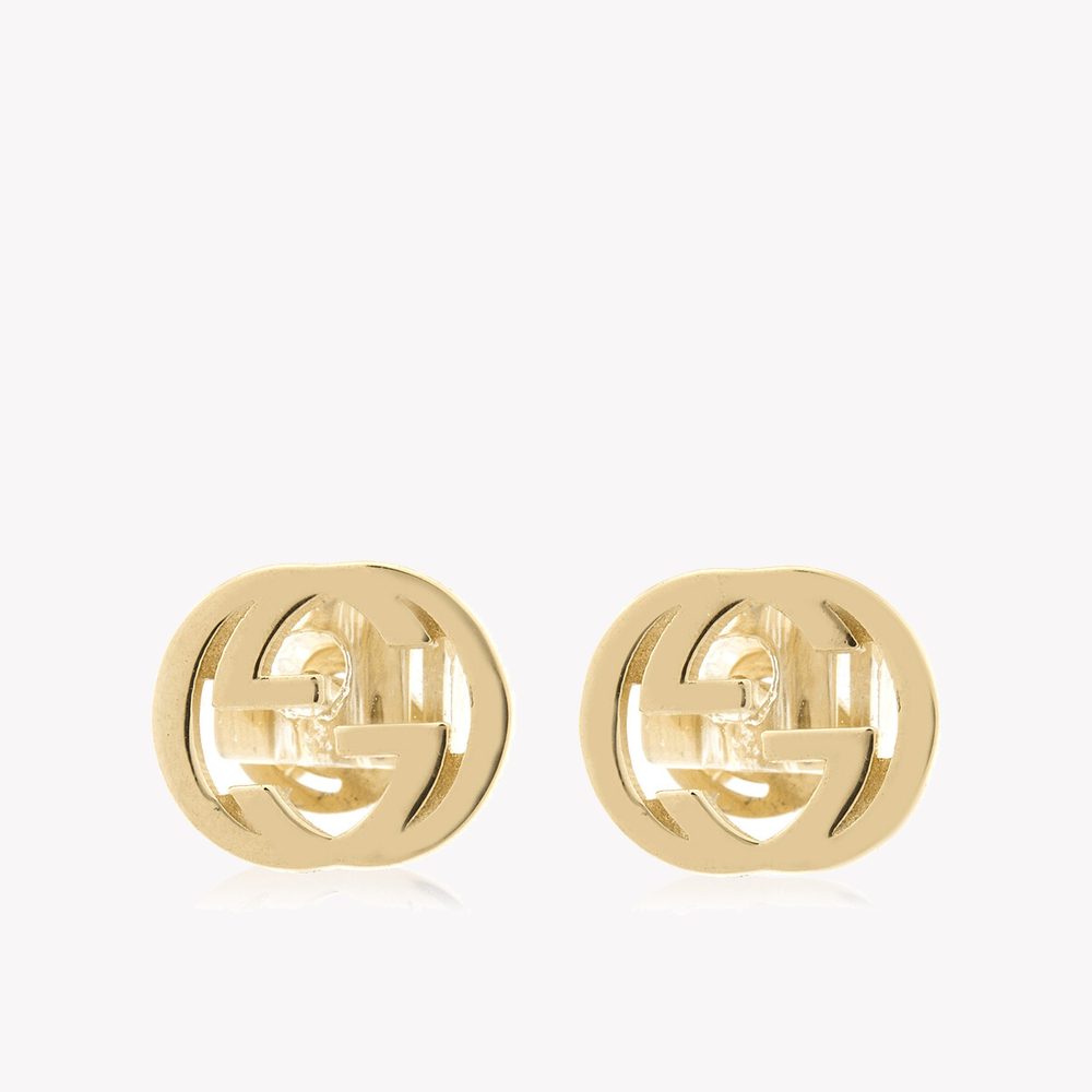 Interlocking G 18Ct Yellow Gold Stud Earrings | YBD748543002 by i-watch