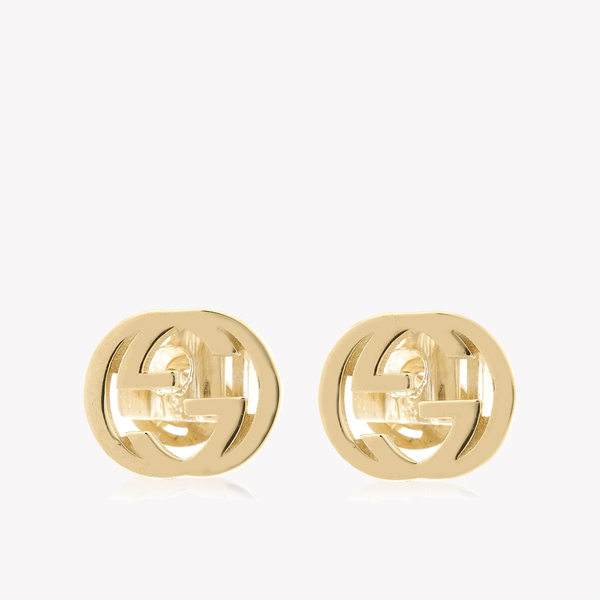 Interlocking G 18Ct Yellow Gold Stud Earrings | YBD748543002 by i-watch