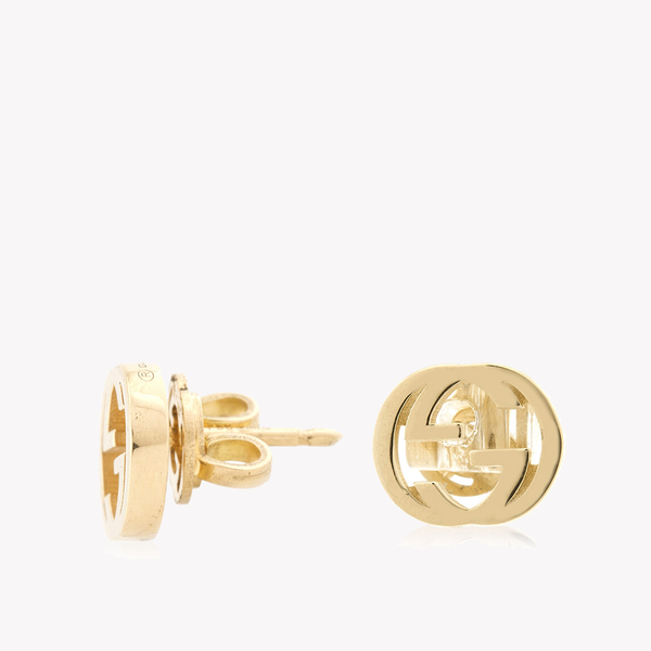 Interlocking G 18Ct Yellow Gold Stud Earrings | YBD748543002 by i-watch