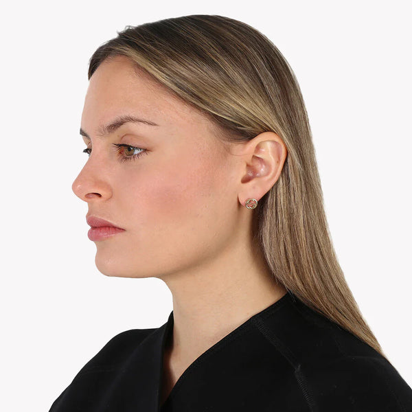 Interlocking G 18Ct Yellow Gold Stud Earrings | YBD748543002 by i-watch