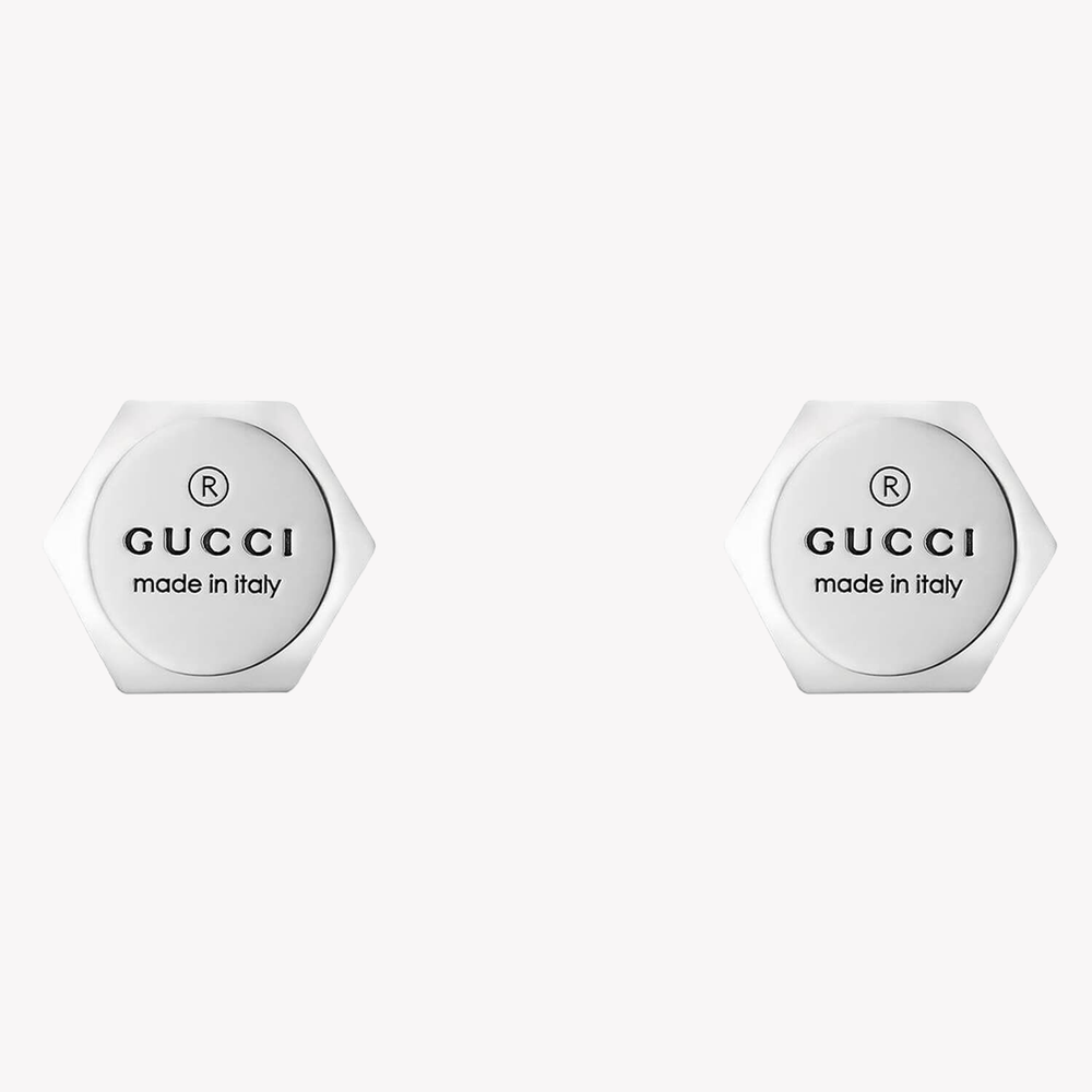Gucci Hexagon Stud Earrings with Trademark Logo | YBD779171001 by i-watch
