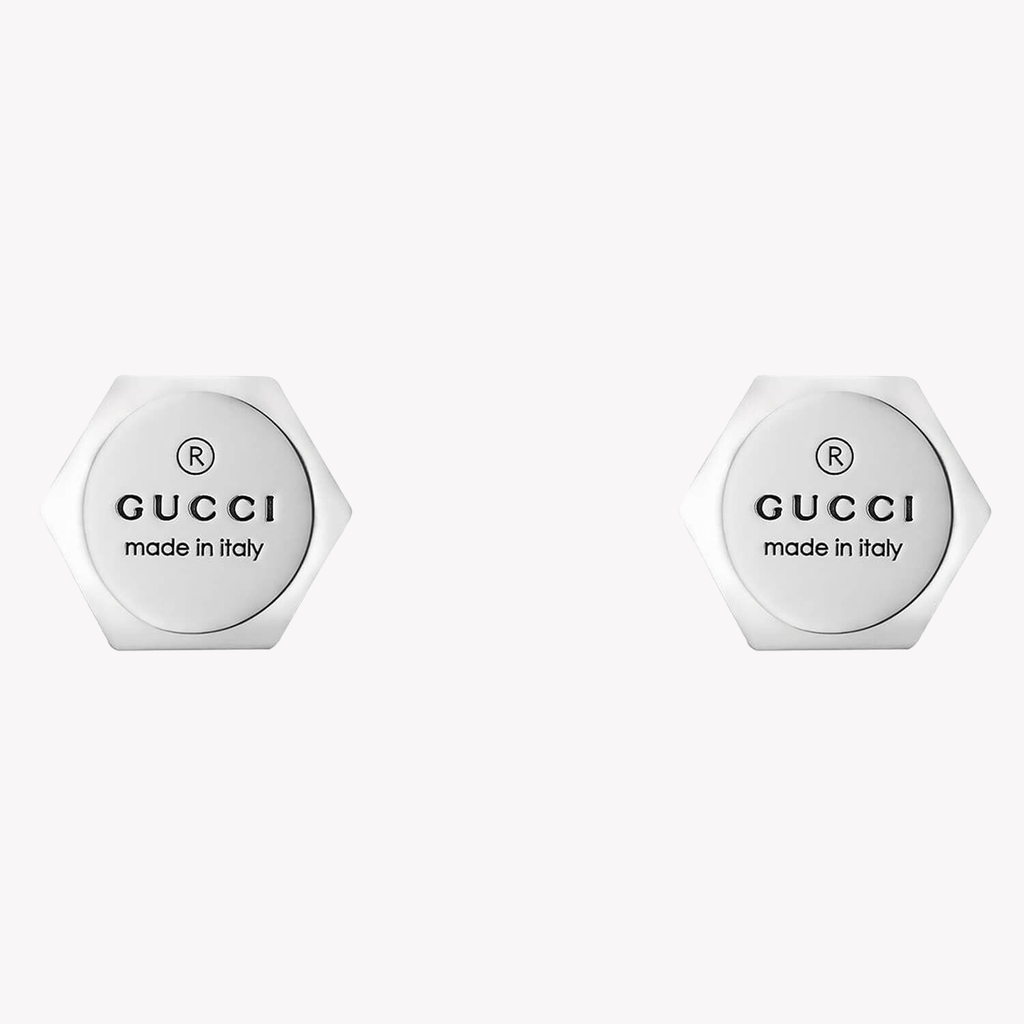 Gucci Hexagon Stud Earrings with Trademark Logo | YBD779171001