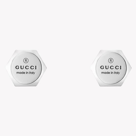 Gucci Hexagon Stud Earrings with Trademark Logo | YBD779171001
