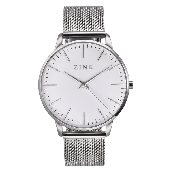 Zink Women's Watch With Silver Stainless Steel Case And Silver Stainless Steel Band