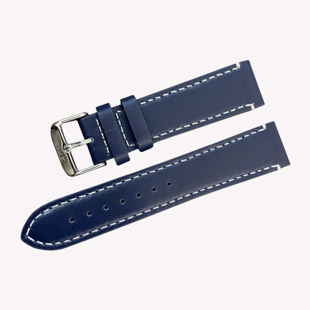 Zink Men's Leather Watch Band - Blue | Zlb003blos