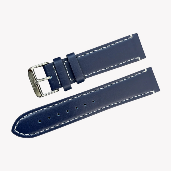 Zink Men's Leather Watch Band - Blue | Zlb003blos
