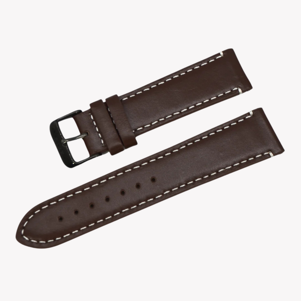Zink Men's Leather Watch Band - Brown | Zlb003dbwb
