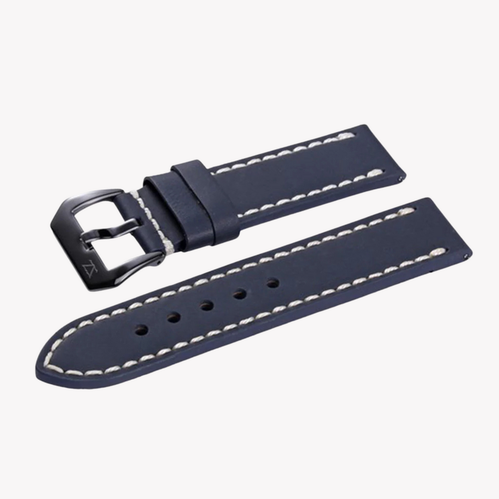 Zink Men's Dark Blue Leather Watch Band | Zlb004dbb by i-watch