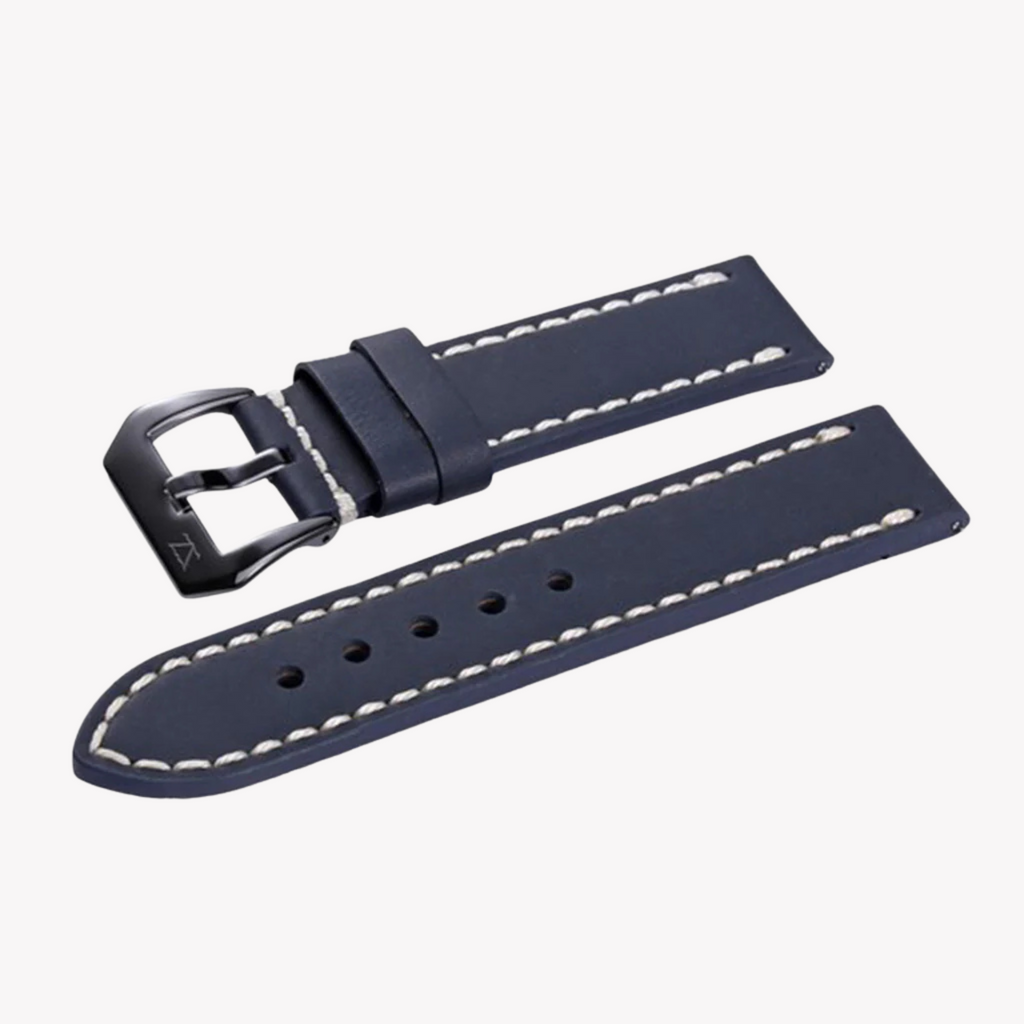 Zink Men's Dark Blue Leather Watch Band | Zlb004dbb