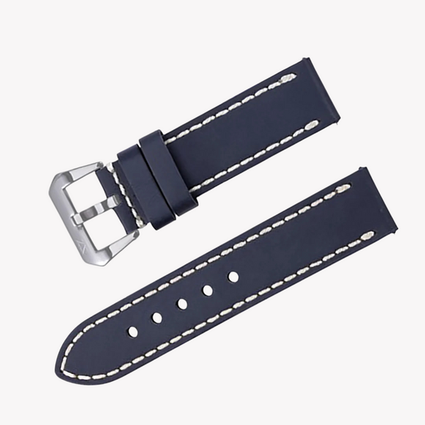 Zink Men's Leather Watch Band - Dark Blue | Zlb004dbs